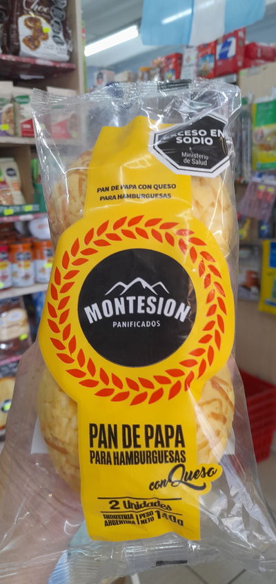 Montesion Pan de Papa Para Hamburguesas C/Queso x 2uni. 140g