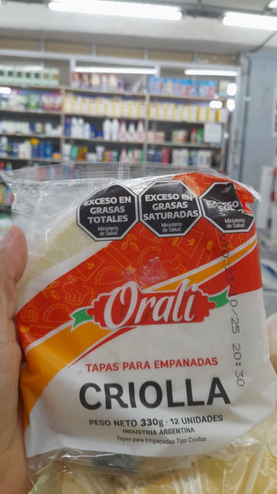 Oralí Tapas Para Empanadas Criolla x 12uni. 330g