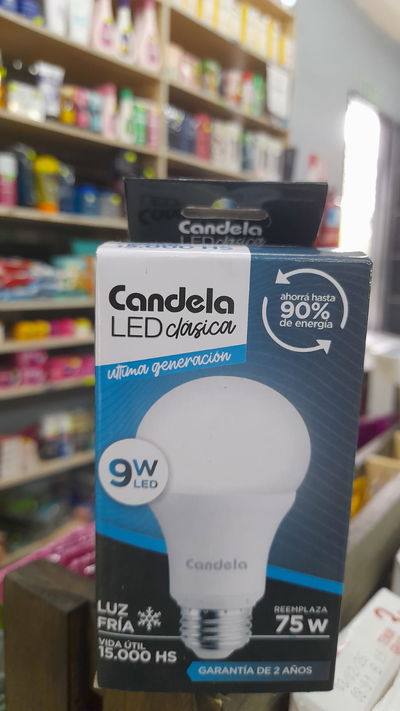 Candela Lámpara Led Clásica Luz Fría 9w x 1uni.
