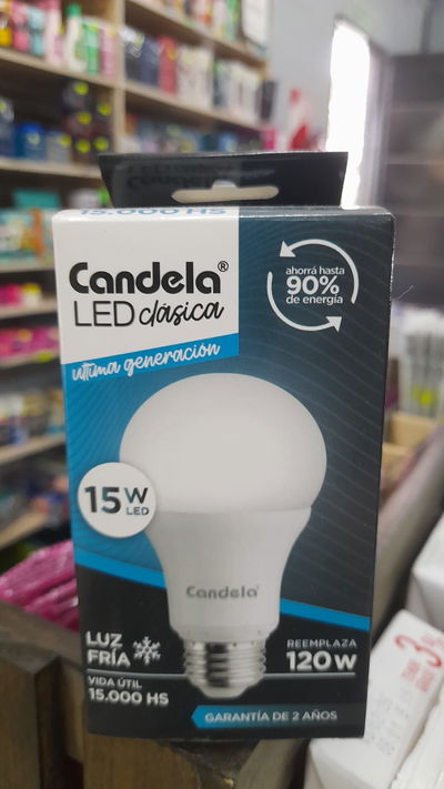 Candela Lámpara Led Clásica Luz Fría 15w x 1uni.