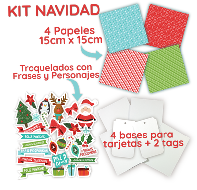 KIT Navidad Vibrante (con tarjetas y tags)