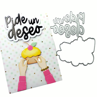 Troquel Frase Pide Un Deseo (con Sombrita!)