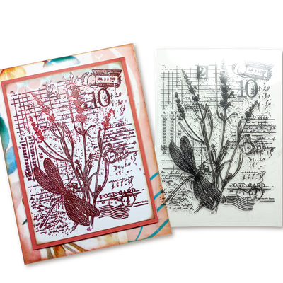 Sello Collage Con Libélula