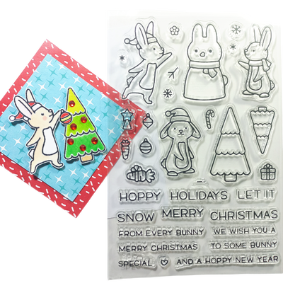 Set de Sellos Conejitos Navidad| Scrapbooking Y Journaling