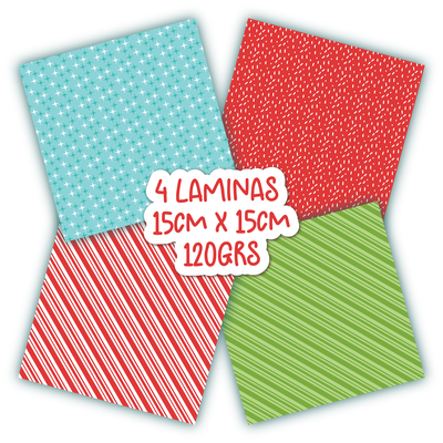 Set de 4 Papeles Navidad Vibrante
