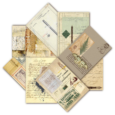 Set de 8 Láminas Cartas de Ayer | Scrapbooking y Journaling