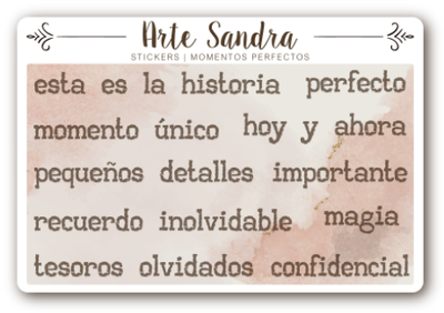 Set de 8 Papeles Momentos Perfectos + Stickers