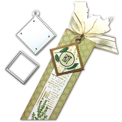 Troqueles Tag Estampilla Cuadrada