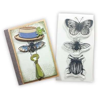 Set de 3 Sellos Mariposa e Insectos