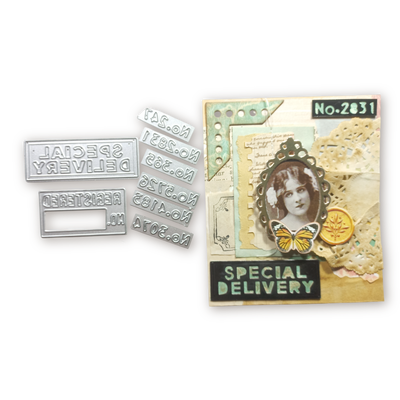 Troquel Cartelito Special Delivery + numeritos