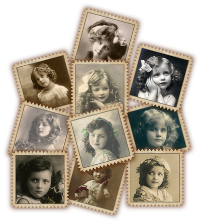 Troquelados Retratos Niñas Vintage