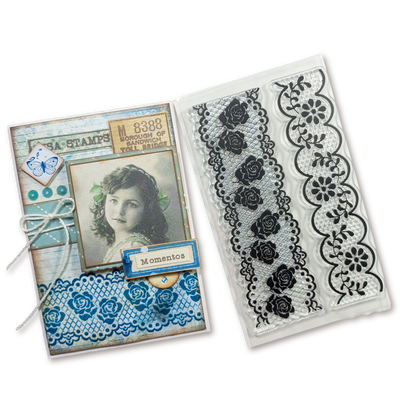 Set de 2 Sellos Puntillas Vintage