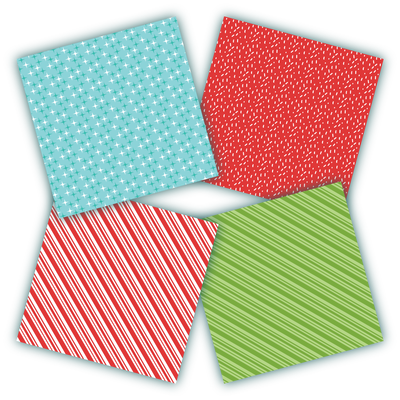 Set de 4 Papeles Navidad Vibrante + Troquelados