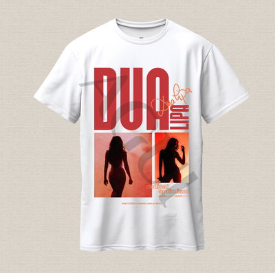 Remera blanca con diseño Dua Lia "Radical Optimism"algodón premium estampado dtf