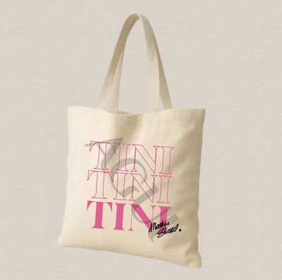 Tote bag de lienzo 35x40cm Tini "3 tini fucsia"estampado dtf