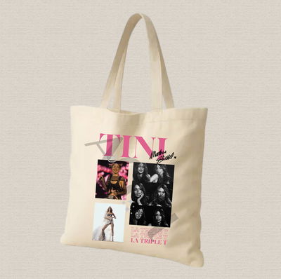 Tote bag de lienzo 35x40cm Tini "TIPLE T fucsia"estampado dtf