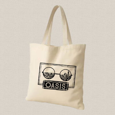 Tote bag de lienzo 35x40cm Oasis anteojos imagen estampado dtf