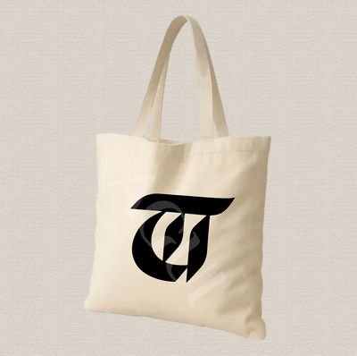 Tote bag de lienzo 35x40cm Tini logo negro estampado dtf