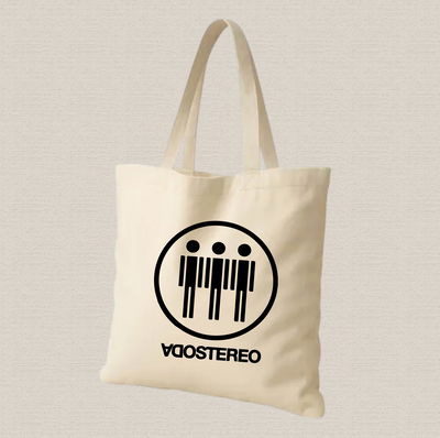 Tote bag de lienzo 35x40cm Soda Stereo logo 3 estampado dtf