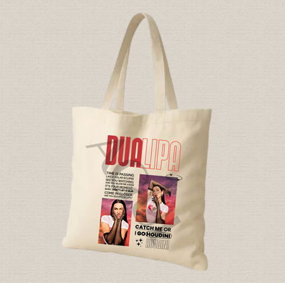 Tote bag de lienzo 35x40cm Dua Lipa "houdini" estampado dtf