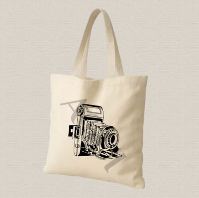 Tote bag de lienzo 35x40cm diseño cámara 1 estampado dtf