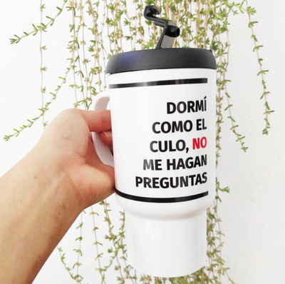 Jarro Térmico de polímero con diseño "Dormí como el culo"
