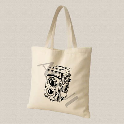Tote bag de lienzo 35x40cm diseño cámara 2 estampado dtf