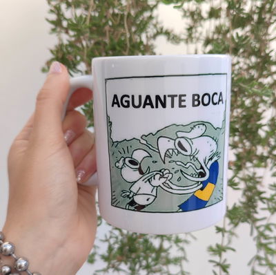 Taza de cerámica con diseño "aguante boca"