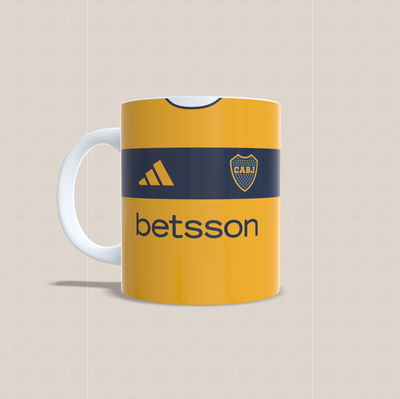 Taza de cerámica con Diseño de la Camiseta Suplente de Boca Juniors