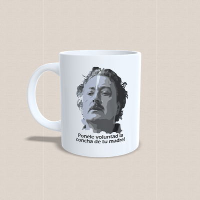 Taza de cerámica con diseño "ponele voluntad ...."