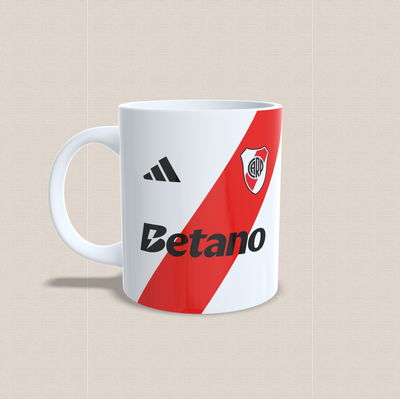 Taza de cerámica con Diseño de la Camiseta Titular de River Plate