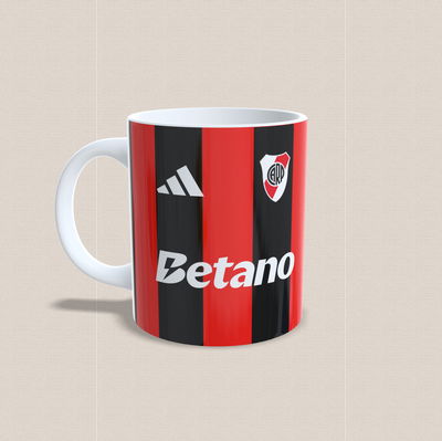 Taza de Cerámica con Diseño de la Camiseta suplentede River Plate