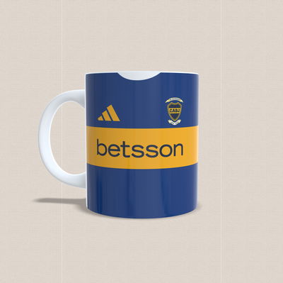 Taza de cerámica con Diseño de la Camiseta Titular de Boca Juniors