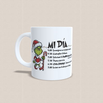 Taza de cerámica con diseño del grinch