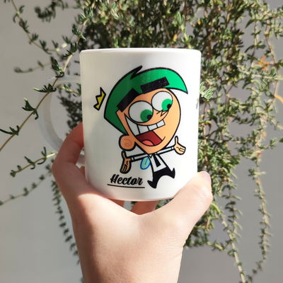 Taza de cerámica con diseño de "padrino mágico"