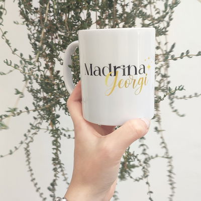 Taza de cerámica con diseño "madrina"