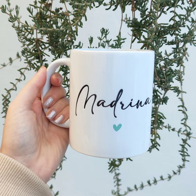 Taza de cerámica con diseño "madrina"