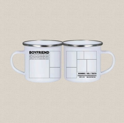 Jarro de acero sublimado personalizado con diseño "boyfriend+collage"
