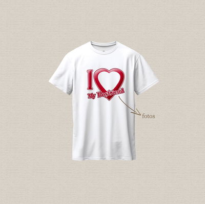 Remera de algodón estampada personalizada con diseño "my boylfriend"