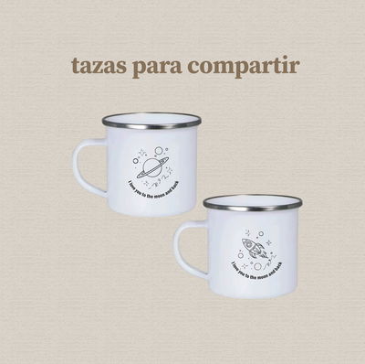 2 jarros de acero inoxidable con diseño universo para dos personas