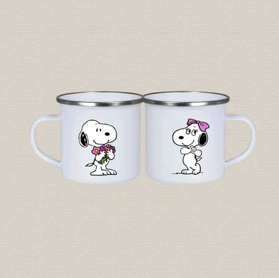 Jarrito de acero inoxidable con diseño snoopy