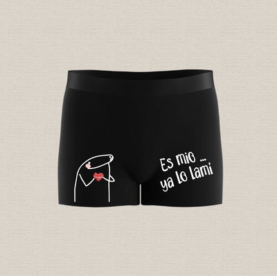 Boxer de algodón estampado con diseño "es mio, ya lo lamí" 