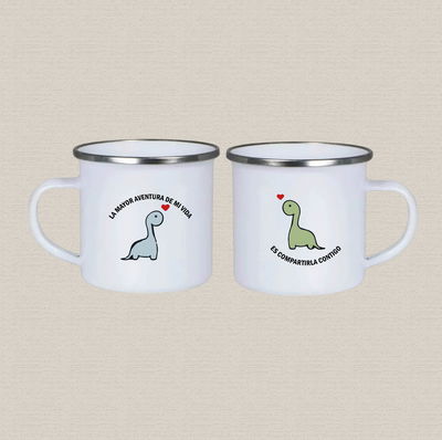 Jarrito de acero inoxidable personalizada con dinos