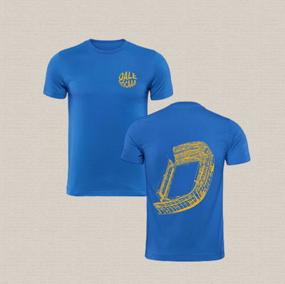 Remera de algodón con diseño la bombonera en azul francia