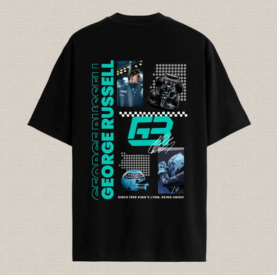 Remera de algodón con diseño F1 George Russell estampado