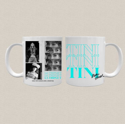 Taza de cerámica con diseño tini fotos en aqua