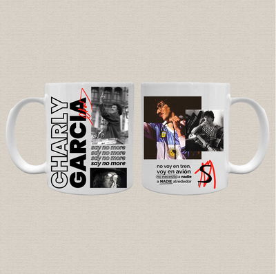Taza de cerámica con diseño de Charly Garcia
