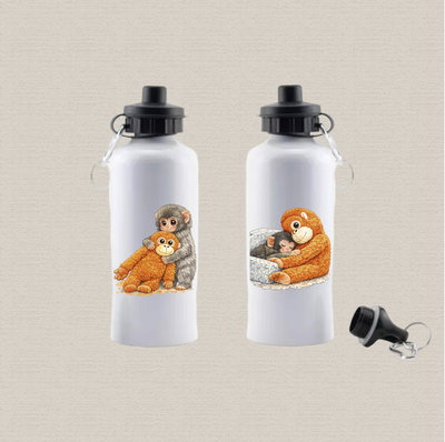 Botella dople pico de aluminio sublimada con diseño Punch