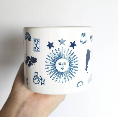 Taza bombe de cerámica con diseño bien argenta!