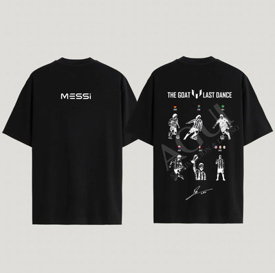 Remera negra 2ble estampa  Messi "The GOAT: Last Dance"